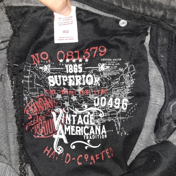 Vintage Americana Men's Distressed Jean Shorts 32 - Picture 10 of 14